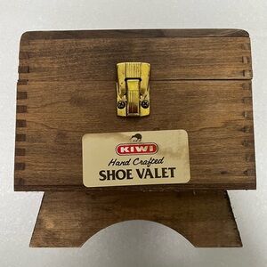 Kiwi Vintage Hand Crafted dove tail sturdy oak wood Shoe Valet with brass Latch